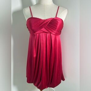 VTG Y2K JUNG KIM Satin Tunic Tank bubble hem Top